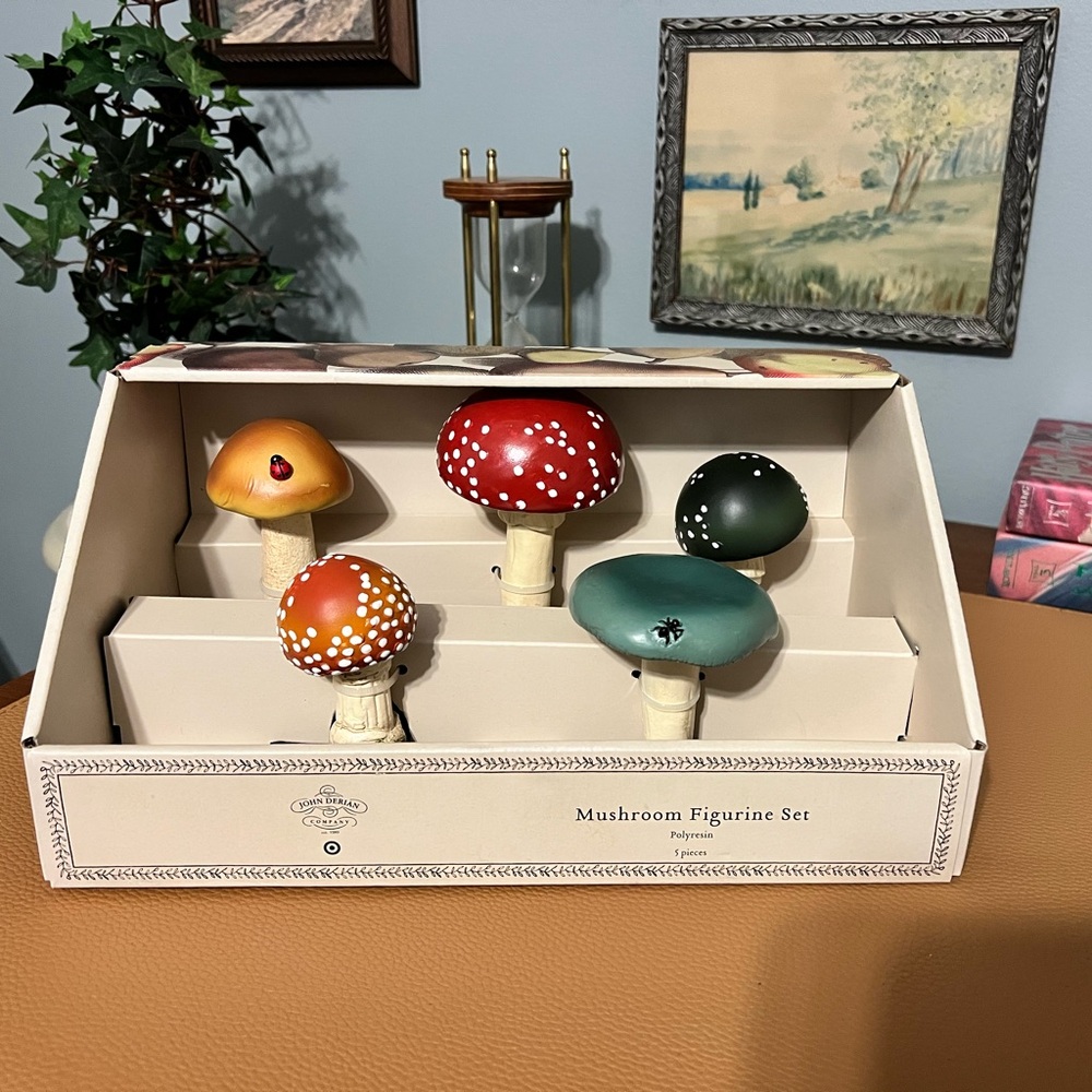 NEW John Derian X Target 5pc Mushroom Decorative Figures